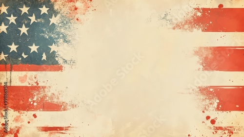 Vintage American flag design with a weathered look on a textured background suitable for creative projects and patriotic themes