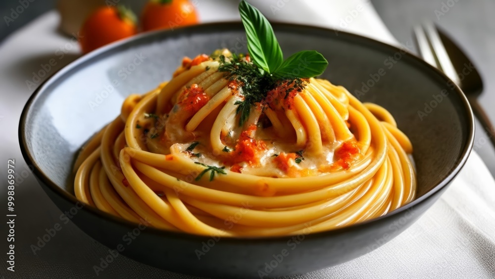 Delicious pasta dish ready to be savored Delicious pasta dish ready to be savored