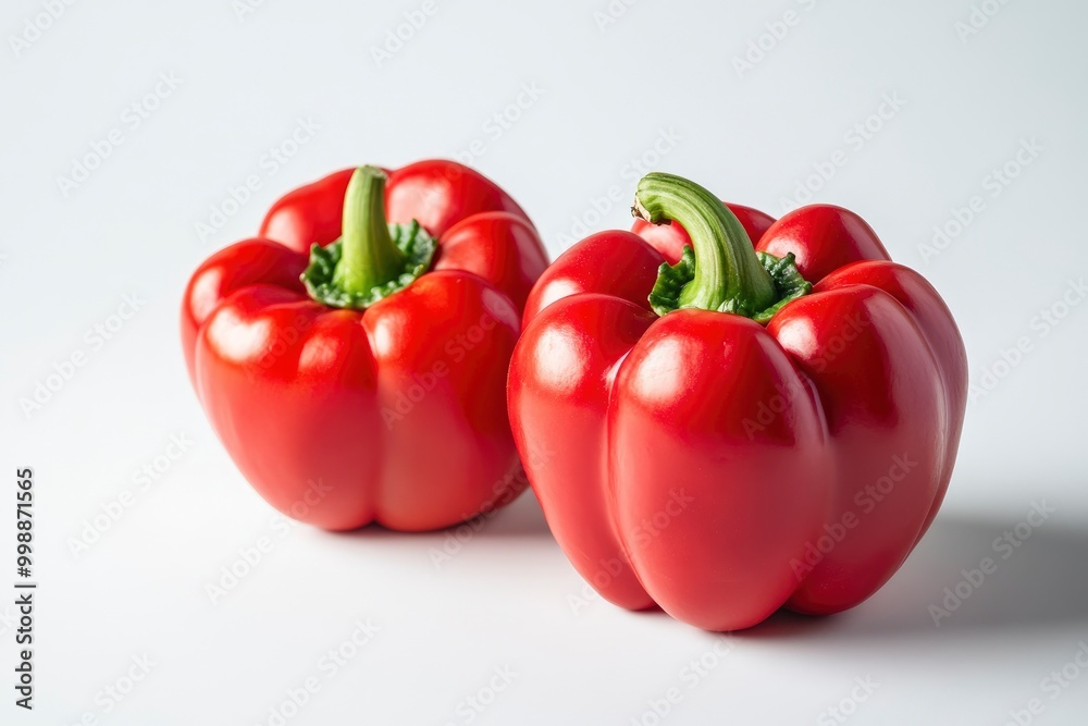 red sweet pepper isolated on white background. - generative ai red sweet pepper isolated on white background. - generative ai