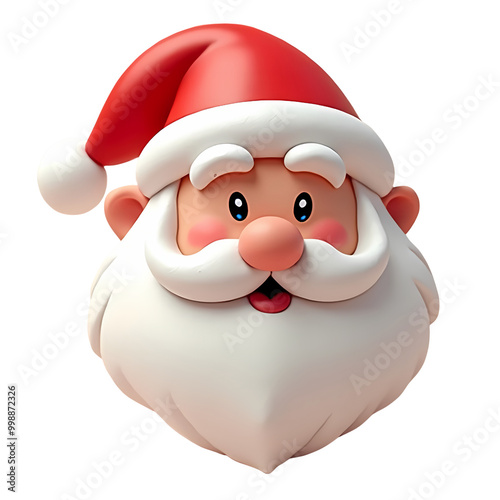 Cute Santa Claus 3D Render.