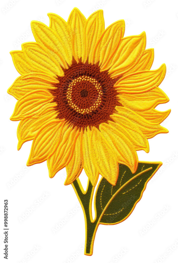 Fototapeta premium PNG Sunflower yellow plant white background.