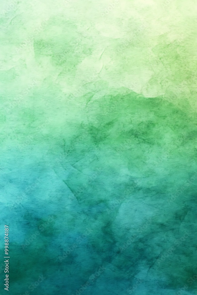 Fototapeta premium An artistic backdrop showcasing a smooth gradient transition between vibrant green and calming blue hues, evoking a sense of tranquility and fluidity.
