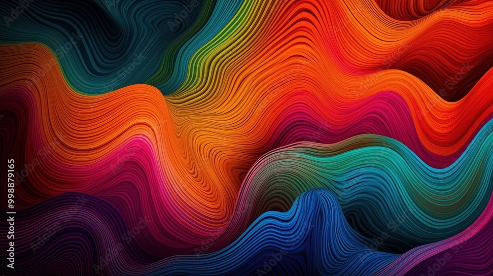 Fototapeta premium Vibrant and Abstract Waves of Colorful and Beautiful Patterns That Inspire and Energize