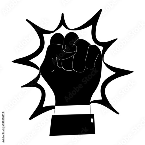 Hand knokning door  icon illustration. Please  knock sign board vector, Simple black style. Line vector illustration isolated on white background. EPS 10.
