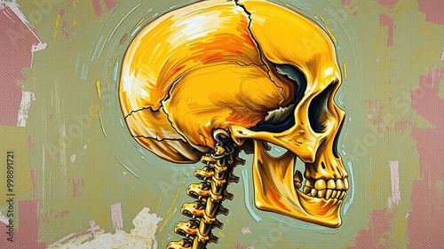 A detailed illustration of the human skull's lateral aspect, highlighting the parietal, temporal, and occipital bones, with prominent sutures and foramina.