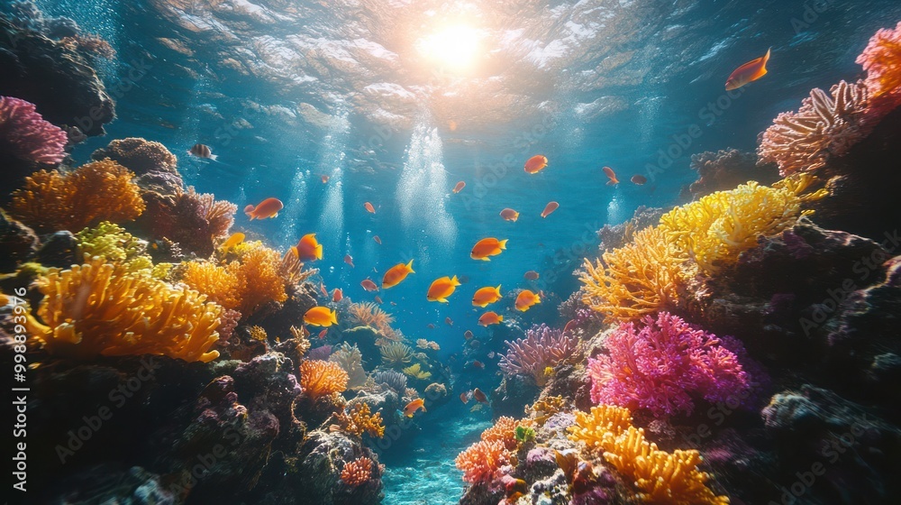 Tropical fish biodiversity in coral reef. Different tropical fish on a coral reef in the Red Sea, blue sea background. Tropical fish biodiversity in coral reef. Different tropical fish on a coral reef in the Red Sea, blue sea background.