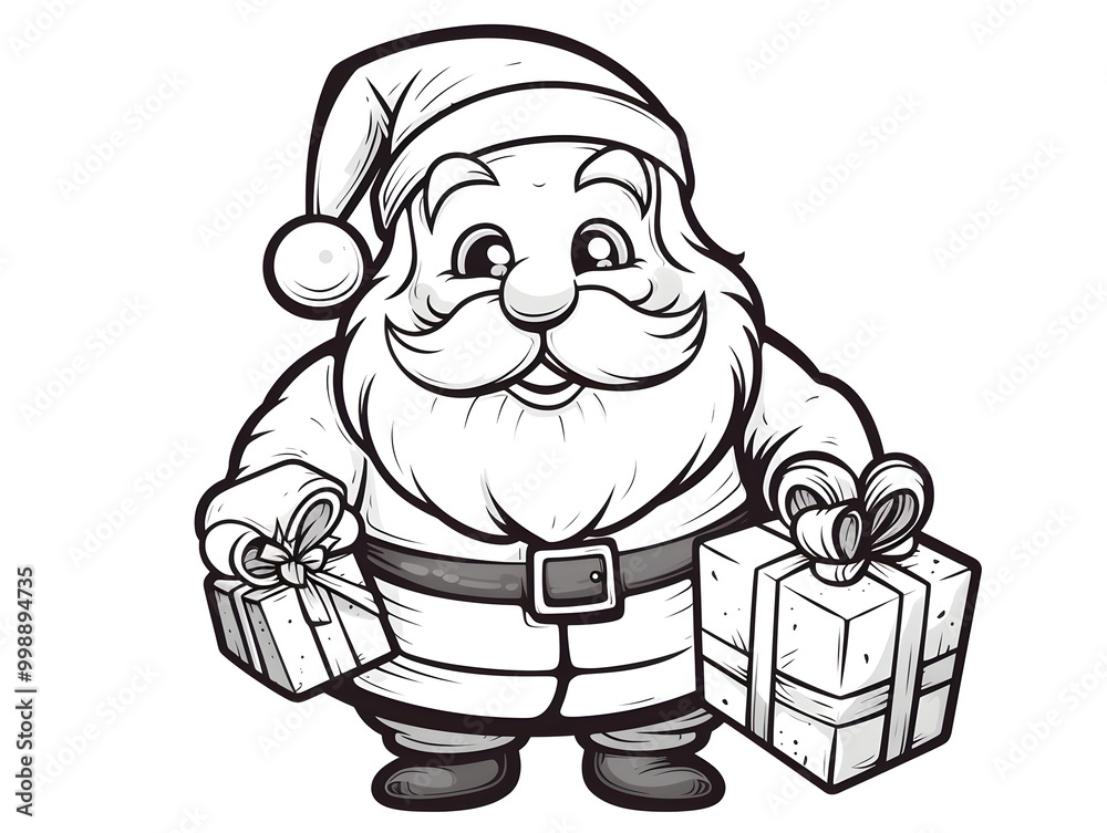 Christmas themed coloring book page with a cute animal Christmas themed coloring book page with a cute animal