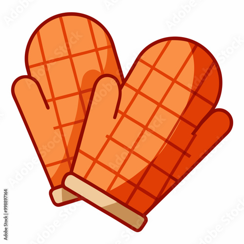 pair of oven mitts laid flat