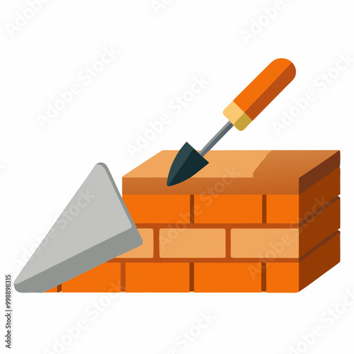 trowel and brick