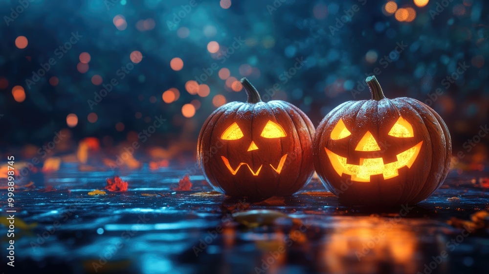 Fototapeta premium festive pumpkins enjoying studio time