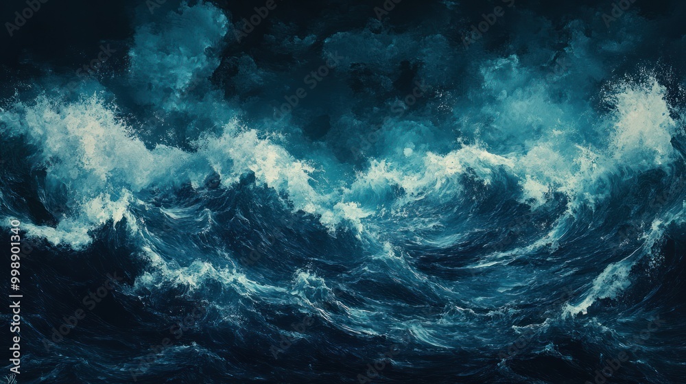 A Turbulent Sea with Breaking Waves and Whitecaps A Turbulent Sea with Breaking Waves and Whitecaps
