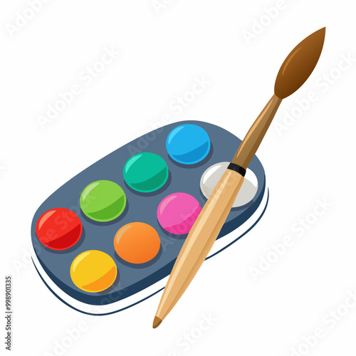 paints and brushes