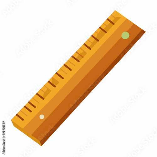 wooden ruler isolated on white