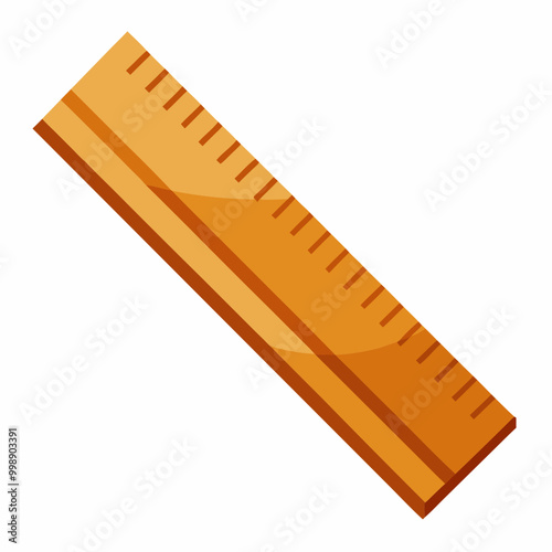 wooden ruler isolated on white