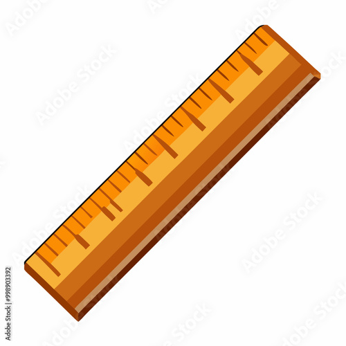 wooden ruler isolated on white