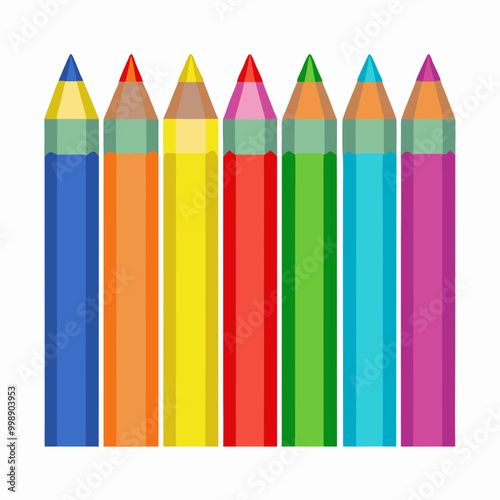 colored pencils arranged in a row