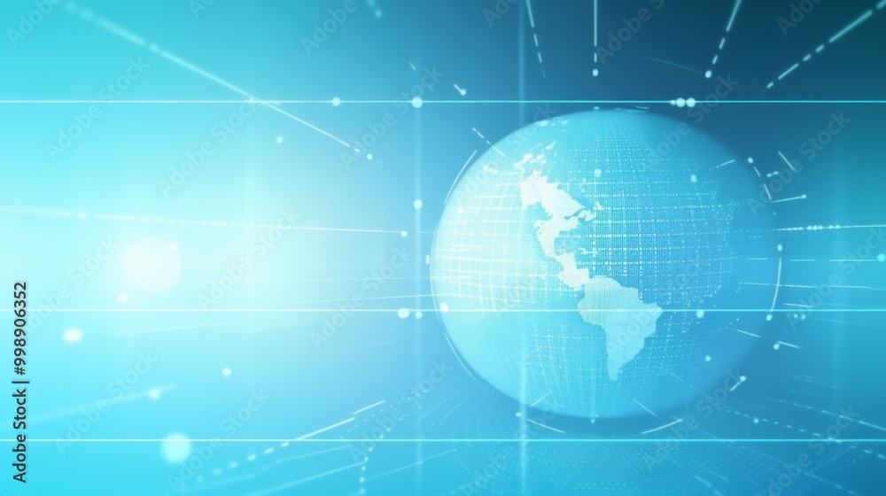 a blue background featuring digital network lines and a white globe, representing a technology world concept. a blue background featuring digital network lines and a white globe, representing a technology world concept.