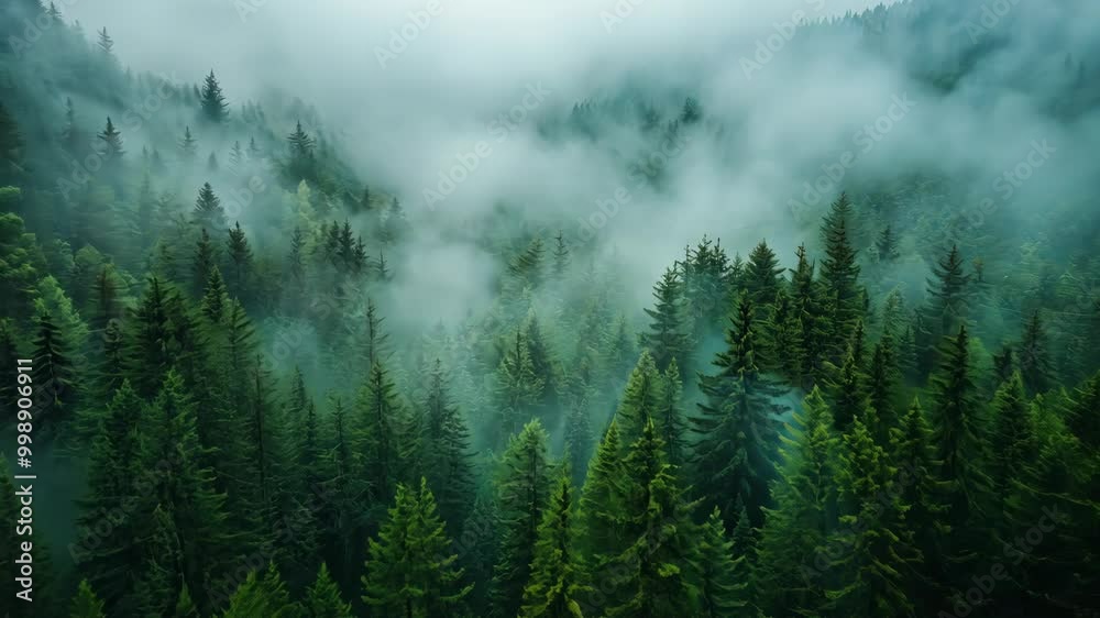 Explore a tranquil morning in a lush forest surrounded by mist, showcasing nature’s beauty and serenity Explore a tranquil morning in a lush forest surrounded by mist, showcasing nature’s beauty and serenity