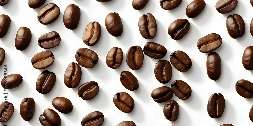 Obraz premium Coffee beans isolated on white. AI generated