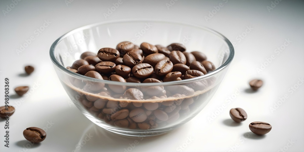 coffee beans in a clear bowl. AI generated coffee beans in a clear bowl. AI generated