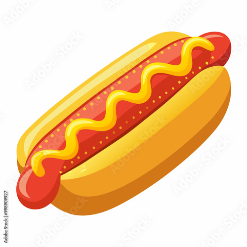 hot dog with mustard