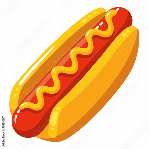 hot dog with mustard