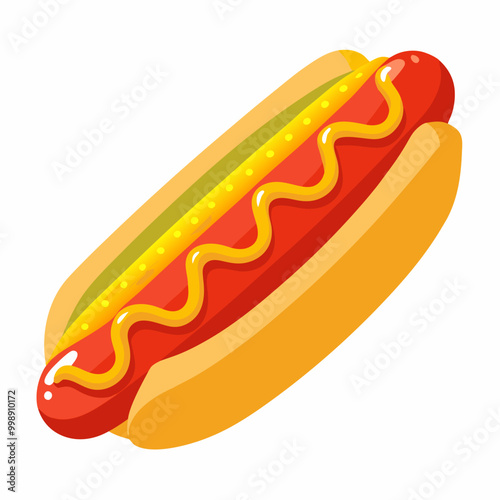 hot dog with mustard