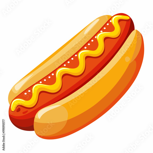 hot dog with mustard