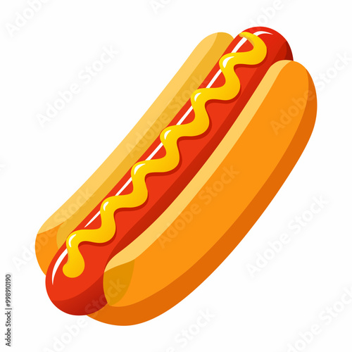 hot dog with mustard