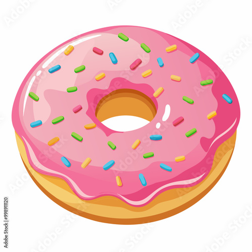 donut with pink frosting and sprinkles
