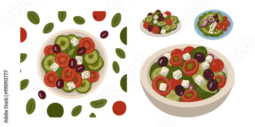 Greek Salad with Feta and Olives