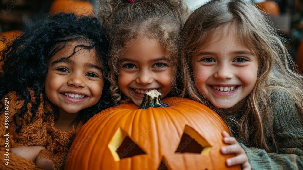 Halloween Celebrations with Witches and Pumpkins in an Autumn Forest Setting Halloween Celebrations with Witches and Pumpkins in an Autumn Forest Setting