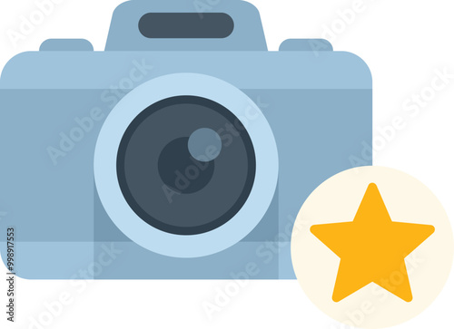 Cartoon camera is receiving a five star rating, indicating a positive review