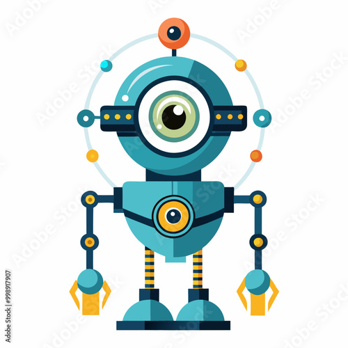 robotic eye scanning the surroundings, AI