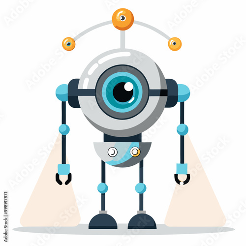 robotic eye scanning the surroundings, AI