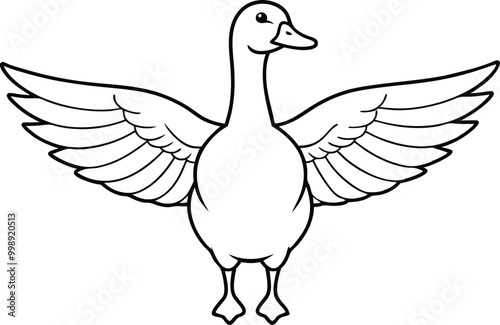 Duck Wings Spread Vector Illustration for Nature Lovers 