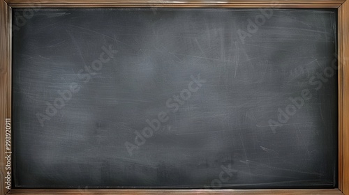 Empty Blackboard with Woode...