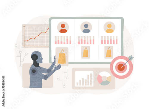 AI-Personalized Sales Approach abstract concept vector illustration.