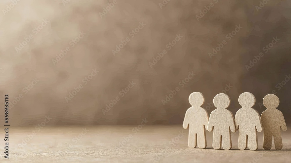 Joyful Family Moment: Cherishing Togetherness with a Charming Wooden Figure in a Warm, Cozy Home Setting Joyful Family Moment: Cherishing Togetherness with a Charming Wooden Figure in a Warm, Cozy Home Setting