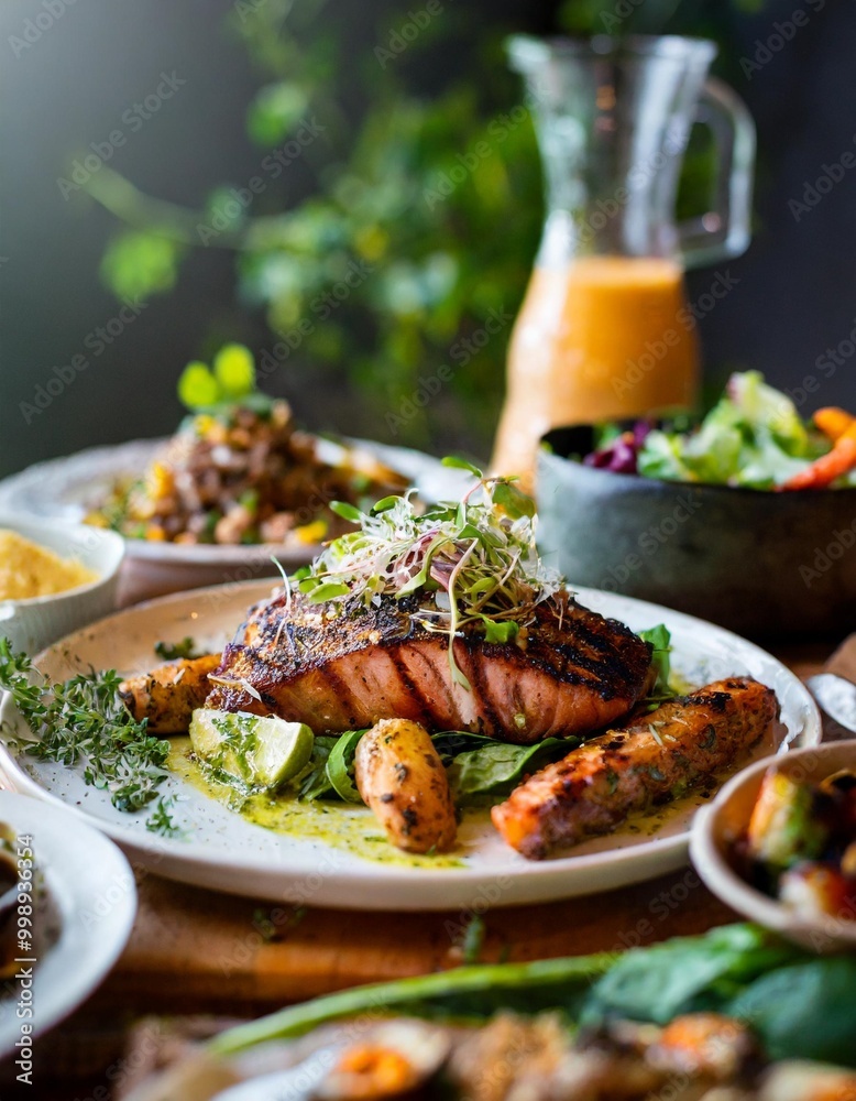 Savory paleo dinner ideas with depth of field focusing on clean ingredients and rich flavors Savory paleo dinner ideas with depth of field focusing on clean ingredients and rich flavors