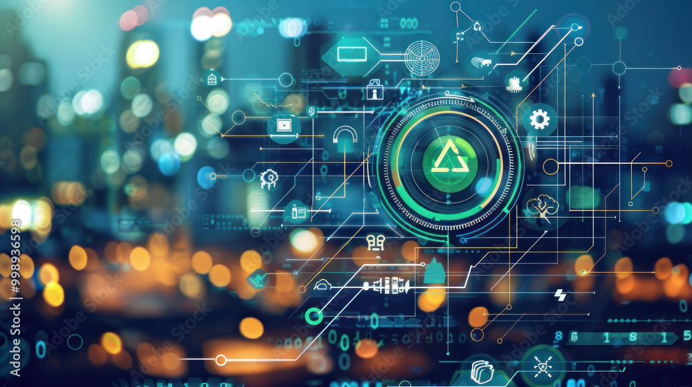 Obraz premium A guide to the role of digital platforms in supporting the circular economy, focusing on data-driven solutions and resource efficiency.