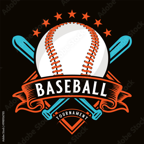 baseball sport logo. with vintage style ornaments. perfect for baseball teams	
