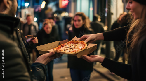 People Sharing Pizza 