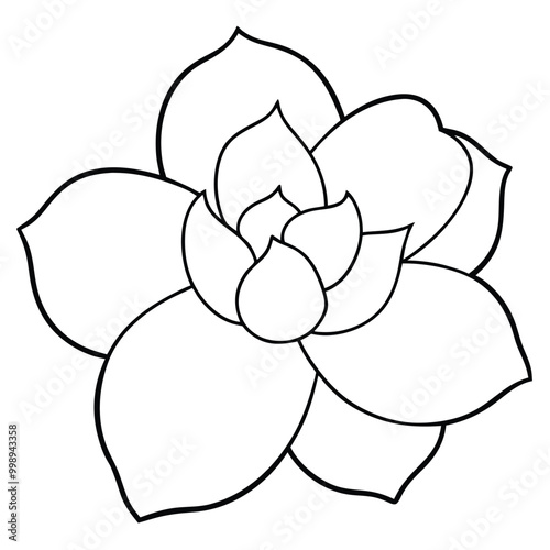 hand-drawn-gardenia-flower-outline art