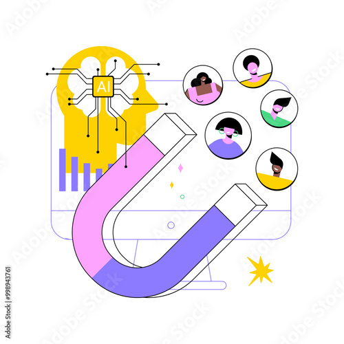 AI-Enhanced Automated Customer Engagement abstract concept vector illustration.