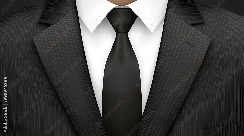 Black Suit with White Shirt and Tie, Minimalist Design, Fashion, Business , Suit Black Suit with White Shirt and Tie, Minimalist Design, Fashion, Business , Suit