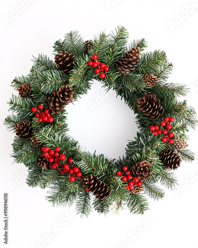 christmas wreath isolated on white