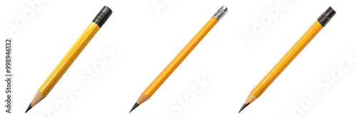 Sharped lead pencil isolated on transparent background