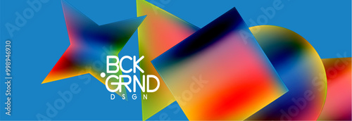 Fluid color geometric shapes abstract background. Vector Illustration For Wallpaper, Banner, Background, Card, Book Illustration, landing page