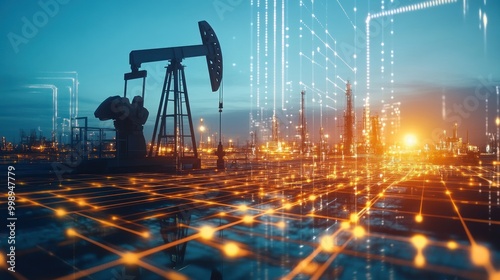 Obraz na płótnie Digital Transformation in Oil & Gas w salonie